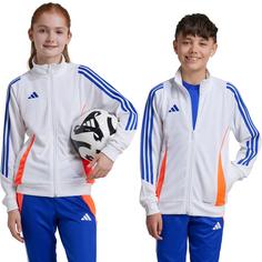 Rückansicht von adidas Tiro24 Trainingsjacke Kinder white-app solar red-lucid blue