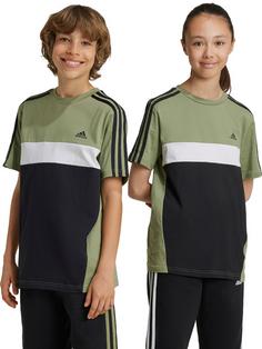 Rückansicht von adidas 3 STRIPES T-Shirt Kinder tent green-black-white