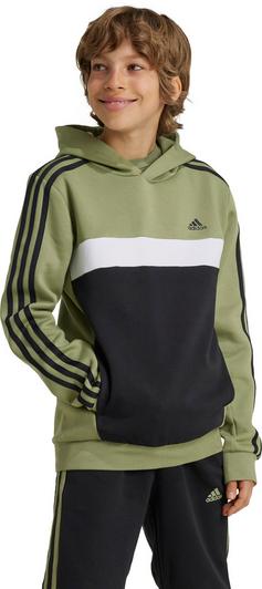 Rückansicht von adidas 3 STRIPES Hoodie Kinder tent green-black-white