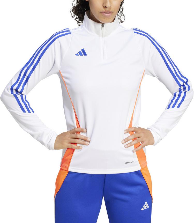 adidas adidas Tiro24 Funktionsshirt Damen - white-lucid blue-app solar red - 3 | SportScheck
