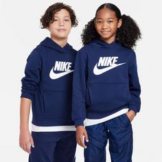 Rückansicht von Nike NSW CLUB FLEECE Hoodie Kinder midnight navy-white