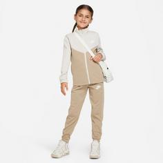 Rückansicht von Nike NSW Trainingsanzug Kinder light bone-khaki-white