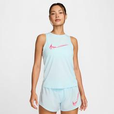 Rückansicht von Nike SWOOSH Funktionstank Damen glacier blue-aster pink