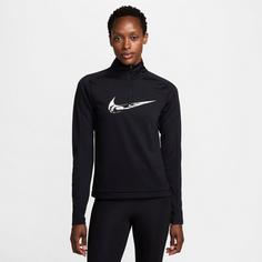 Rückansicht von Nike SWOOSH Funktionsshirt Damen black-white