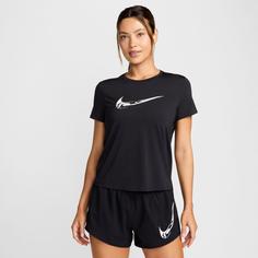 Rückansicht von Nike SWOOSH Funktionsshirt Damen black-white