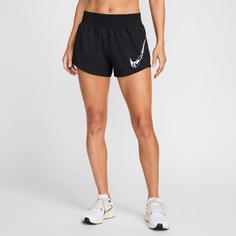 Rückansicht von Nike SWOOSH Laufshorts Damen black-white