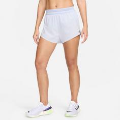 Rückansicht von Nike Aeroswift Laufshorts Damen football grey-dark obsidian