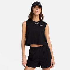 Rückansicht von Nike NSW Croptop Damen black-white