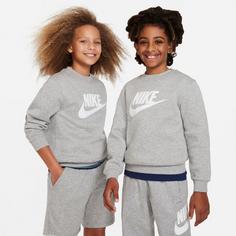 Rückansicht von Nike NSW CLUB Sweatshirt Kinder dk grey heather-white