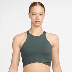 Rückansicht von Nike One Twist Sport-BH Damen vintage green-vintage green-white