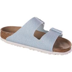 Rückansicht von Birkenstock Arizona TEX Rough Canvas Sandalen Damen surf green