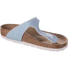 Rückansicht von Birkenstock Gizeh TEX Rough Canvas Zehentrenner Damen surf green