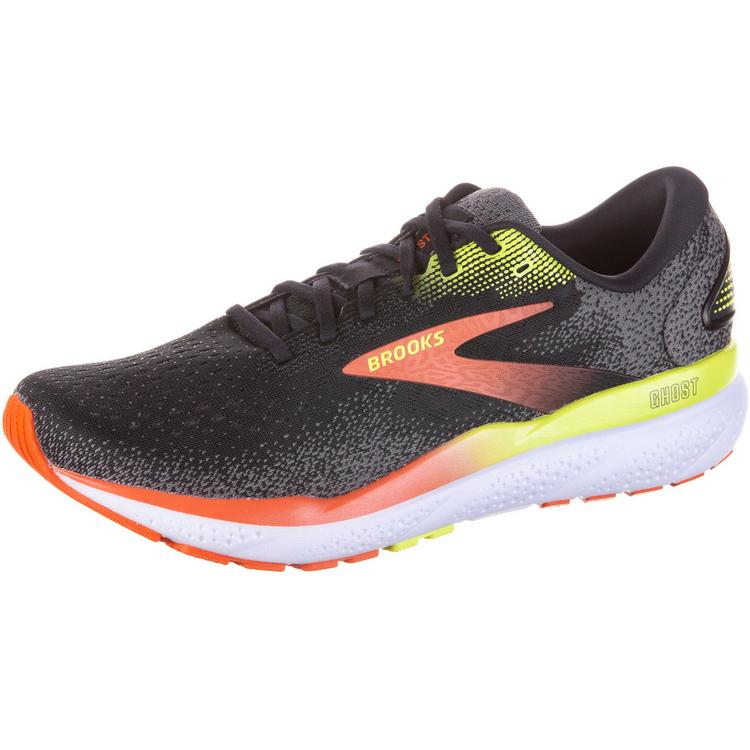 Brooks Brooks Ghost 16 Laufschuhe Herren - black-mandarin red-green - 0 | SportScheck