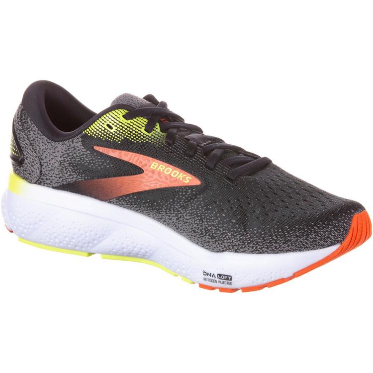 Brooks Brooks Ghost 16 Laufschuhe Herren - black-mandarin red-green - 0 | SportScheck