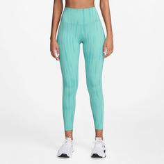 Rückansicht von Nike DRI FIT ONE 7/8-Tights Damen green frost-black