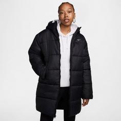 Rückansicht von Nike NSW Classic Therma Fit Parka Damen black-white