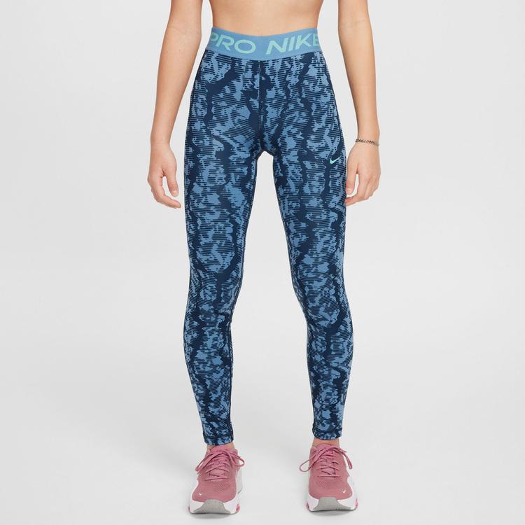Nike Nike PRO Tights M&auml;dchen - armory navy-aegean storm-green frost - 0 | SportScheck