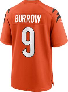 Rückansicht von Nike Cincinnati Bengals Joe Burrow 9 American Football Trikot Herren university orange