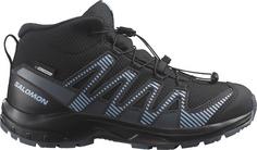 Salomon XA PRO V8 MID CSWP Wanderschuhe Kinder black-neptune-alaskan blue