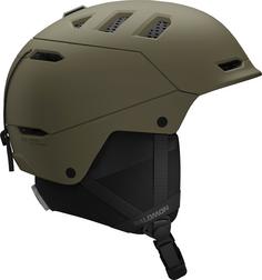 Rückansicht von Salomon HUSK PRO Skihelm Olive Night