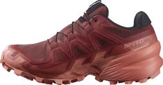 Rückansicht von Salomon GTX SPEEDCROSS 6 GTX Trailrunning Schuhe Damen rum raisin-barn red-canyon clay