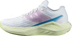 Rückansicht von Salomon DRX DEFY Laufschuhe Damen white-diva blue-lime cream