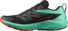 Rückansicht von Salomon SENSE RIDE 5 Trailrunning Schuhe Herren black-bay-cherry tomato