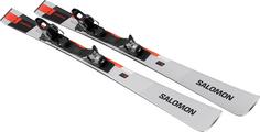 Rückansicht von Salomon E S/MAX X9 TI + M11 GW L80 Carving Ski chrome