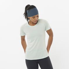 Rückansicht von Salomon CROSS RUN Funktionsshirt Damen misty blue