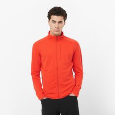 Rückansicht von Salomon ESSENTIAL LIGHTWARM Fleecejacke Herren cherry tomato