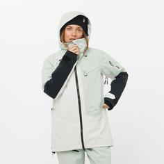 Rückansicht von Salomon GORE-TEX MOON PATROL Skijacke Damen misty blue-white-deep black