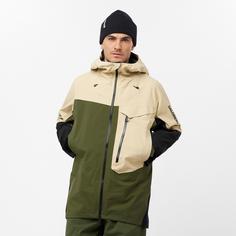 Rückansicht von Salomon GORE-TEX MOON PATROL Skijacke Herren white pepper-grape leaf-deep black