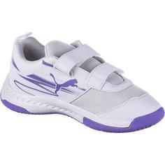 Rückansicht von PUMA Varion II V Jr Hallenschuhe Kinder puma white-lavender alert