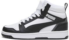 PUMA Rebound V6 Mid Jr Sneaker Kinder puma white-puma black-shadow gray