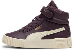 PUMA Carina 2.0 Mid WTR PS Sneaker Kinder midnight plum-alpine snow-puma gold