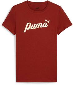 PUMA ESSENTIALS+ SCRIPT T-Shirt Kinder intense red-gold foil