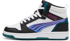 PUMA Puma Rebound V6 Mid Bouncy Sky Jr Sneaker Kinder puma black-magenta gleam-cold green