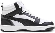 Rückansicht von PUMA Rebound V6 Mid Jr Sneaker Kinder puma white-puma black-shadow gray