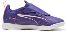 Rückansicht von PUMA ULTRA 5 PLAY V IT Jr Fußballschuhe Kinder lapis lazuli-puma white-sunset glow