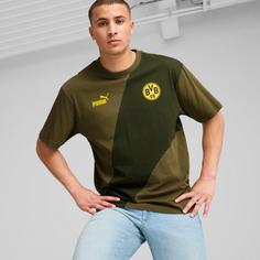 Rückansicht von PUMA Borussia Dortmund Fanshirt Herren olive drab-yellow alert