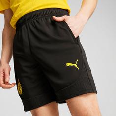 Rückansicht von PUMA Borussia Dortmund Fußballshorts Herren puma black-faster yellow