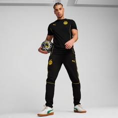 Rückansicht von PUMA Borussia Dortmund Sweathose Herren puma black-faster yellow