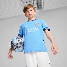 Rückansicht von PUMA Manchester City 24-25 Heim Fußballtrikot Kinder team light blue-marine blue