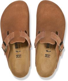 Rückansicht von Birkenstock Boston Corduroy Sandalen Herren dark tea