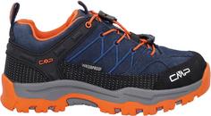 CMP Rigel Low WP Wanderschuhe Kinder black blue-arancio