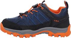 Rückansicht von CMP Rigel Low WP Wanderschuhe Kinder black blue-arancio