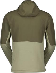 Rückansicht von SCOTT Defined Tech Hybrid Fleeceshirt Herren douglas green-dust grey