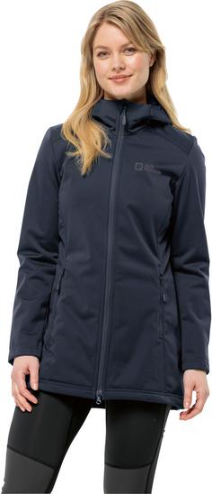 Rückansicht von Jack Wolfskin WINDHAIN Softshellmantel Damen night blue