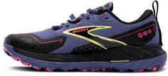 Rückansicht von Brooks GTX Cascadia 18 GTX Trailrunning Schuhe Damen grey blue-black-pink