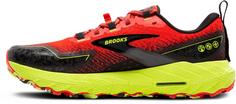 Rückansicht von Brooks Cascadia 18 Trailrunning Schuhe Herren cherry tomato-lime-black